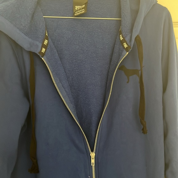 Pink Blue Long Zip Up Hoodie In Size Small - Picture 4 of 6